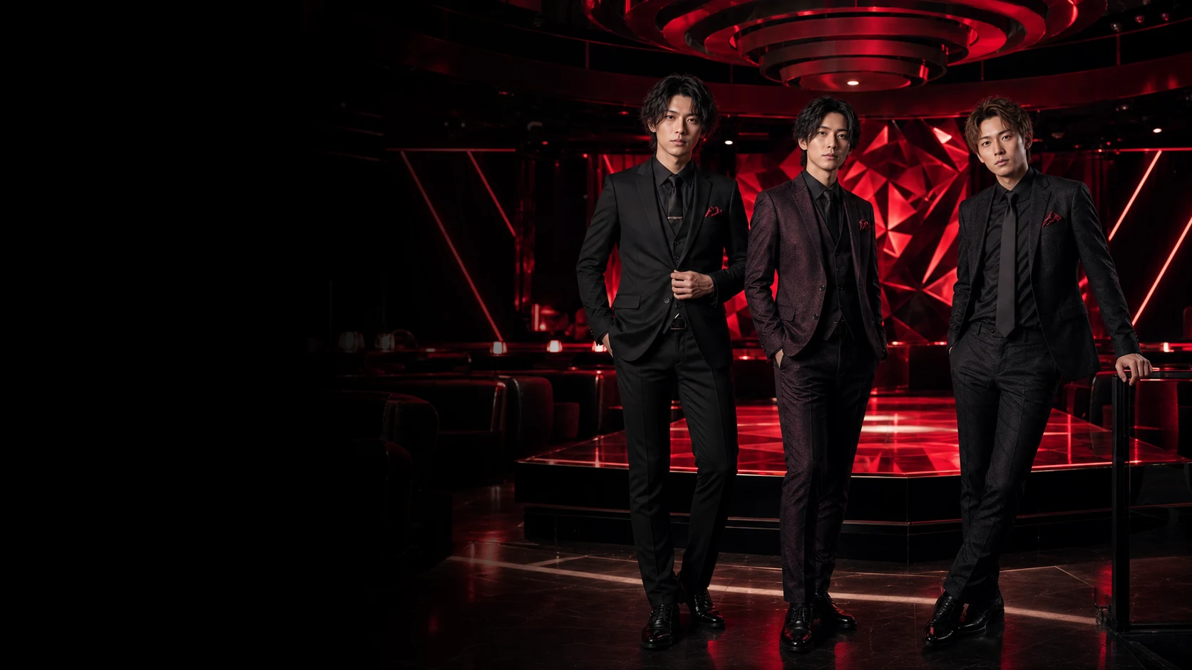 赤と黒の店内に立つRED STAGEのPLAYER